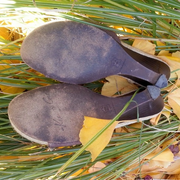 Kenneth Cole Brown Green linen jute-soled slide sandals size 7 - Picture 5 of 7